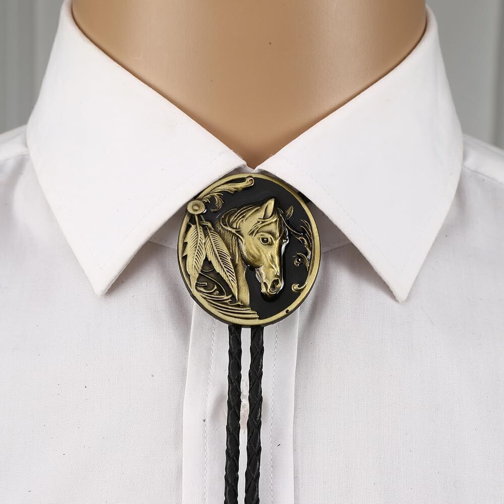 3439 Horse Head Bolo Tie Native American Horse Bola Tie Vintage Bolo - Picture 2 of 7